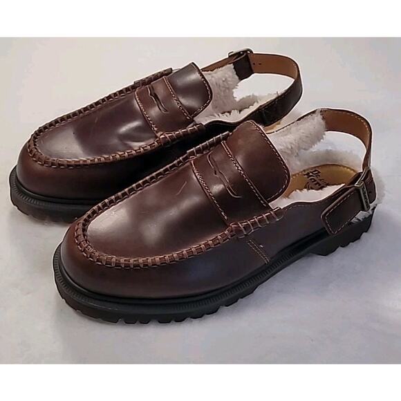 Dr Martens Slingback Chunky Loafers Brown M9 L10 Campus School College Preppy main image 9